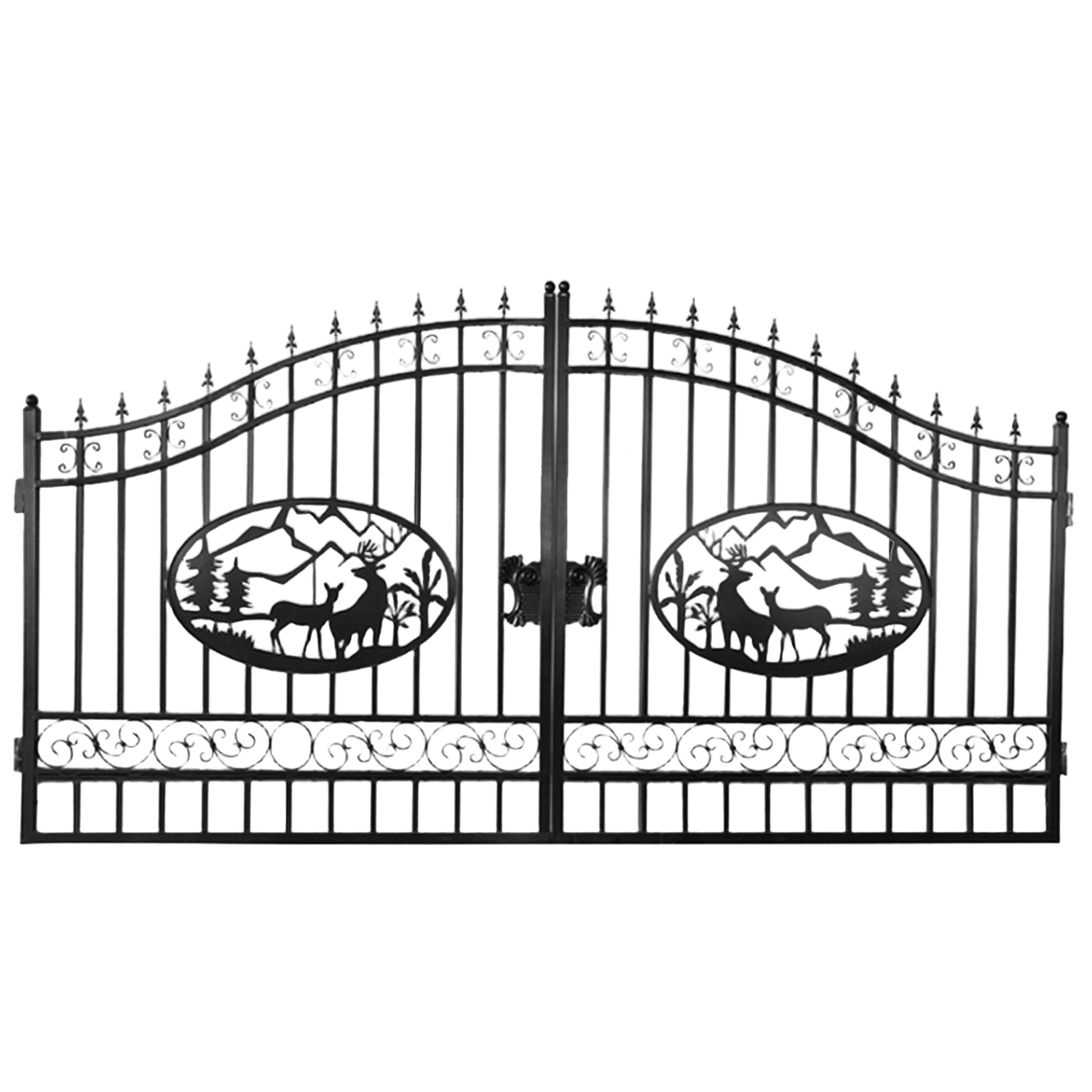 [BARGAIN] 14ft Dual Swing Wrought Iron Gate Driveway