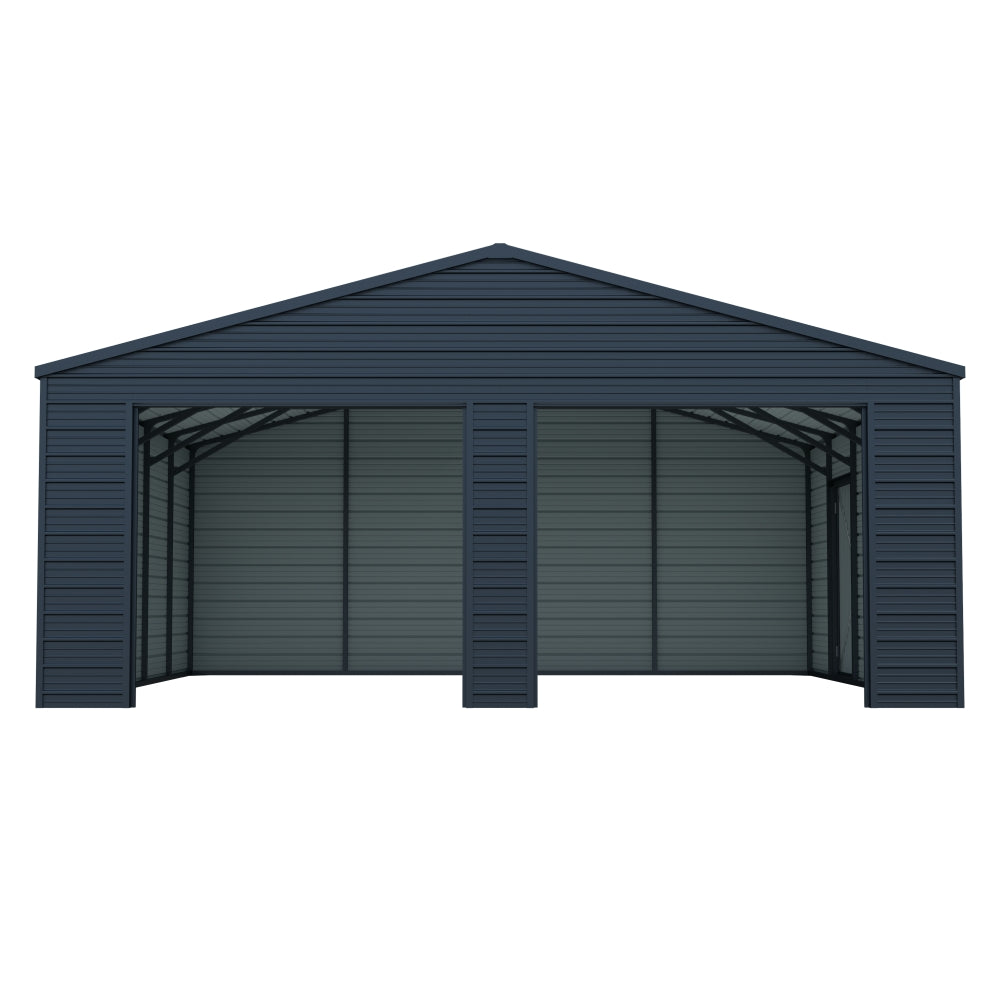 [CLEARANCE] Reinforced 23' x 22' Double Garage Metal Shed with Side Door