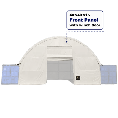 Front Wall with Winch door for Container Canopy Shelter 40'x40'x15'
