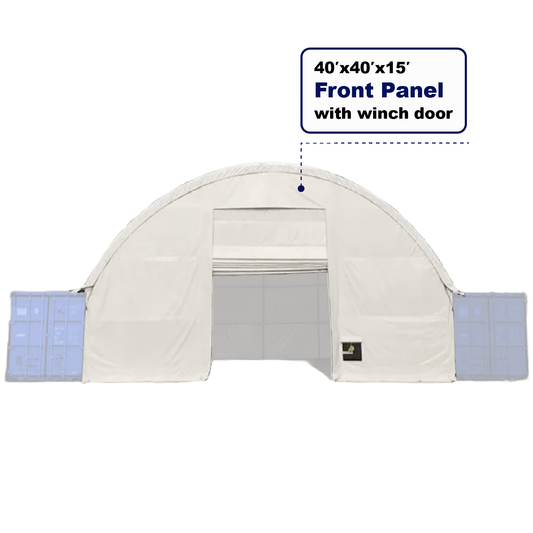 Front Wall with Winch door for Container Canopy Shelter 40'x40'x15'