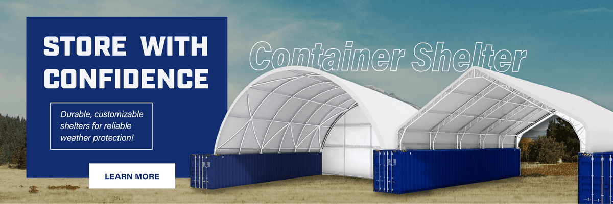 Container shelter display banner