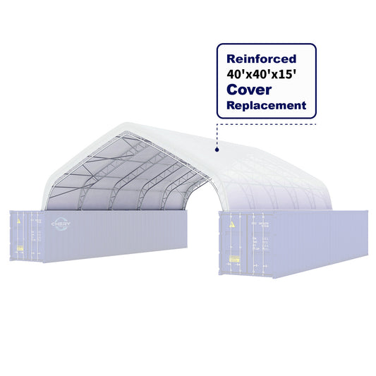 Cover Replacement for W40'xL40'xH15' Peak Container Shelter