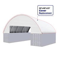 Diagram of a 60'x40'x15' cover replacement with dimensions indicated.