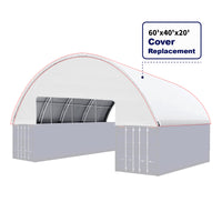 Dome-shaped structure with dimensions 60'x40'x20' and text indicating cover replacement on a white background.