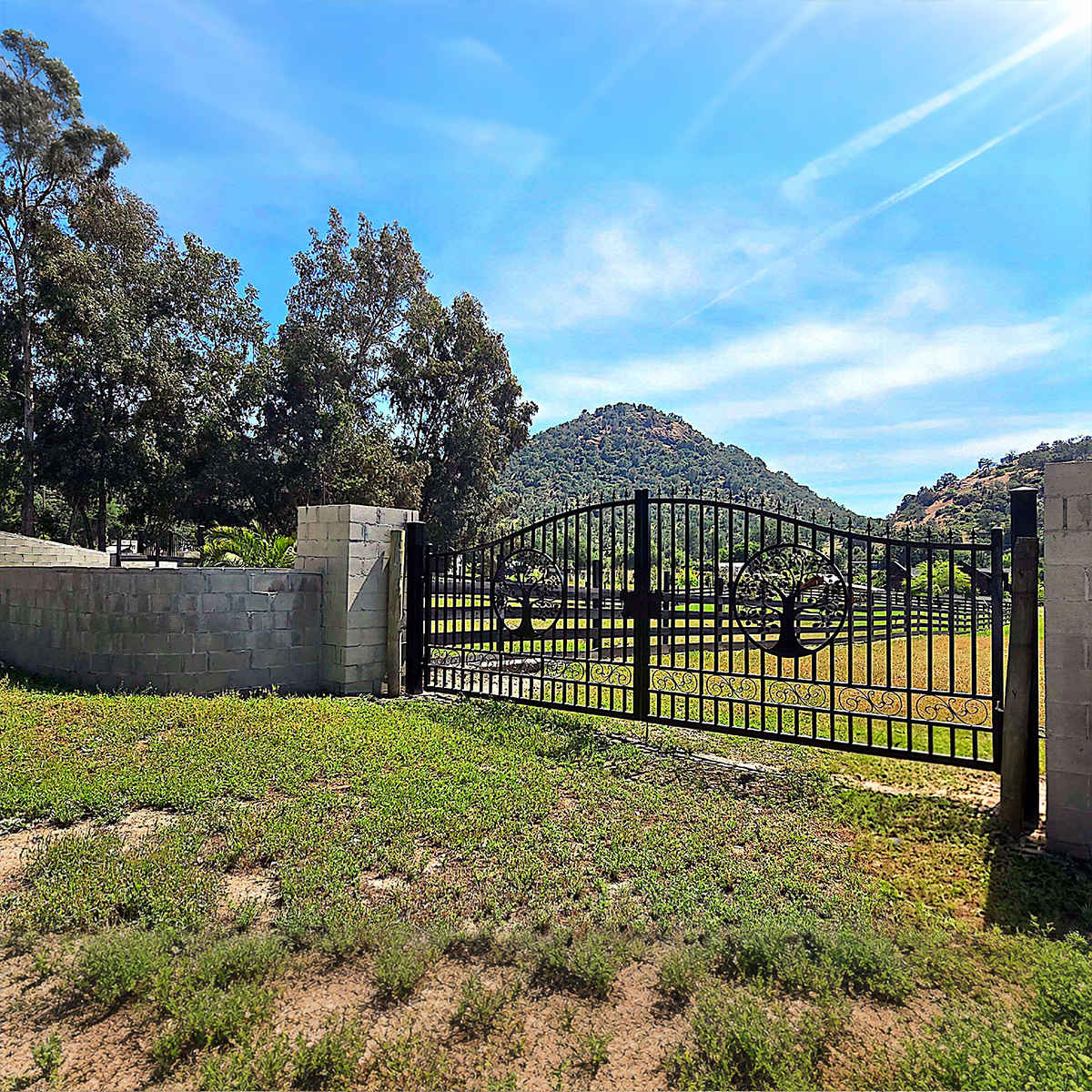 20x8 ft steel dual swing driveway gate#design_tree