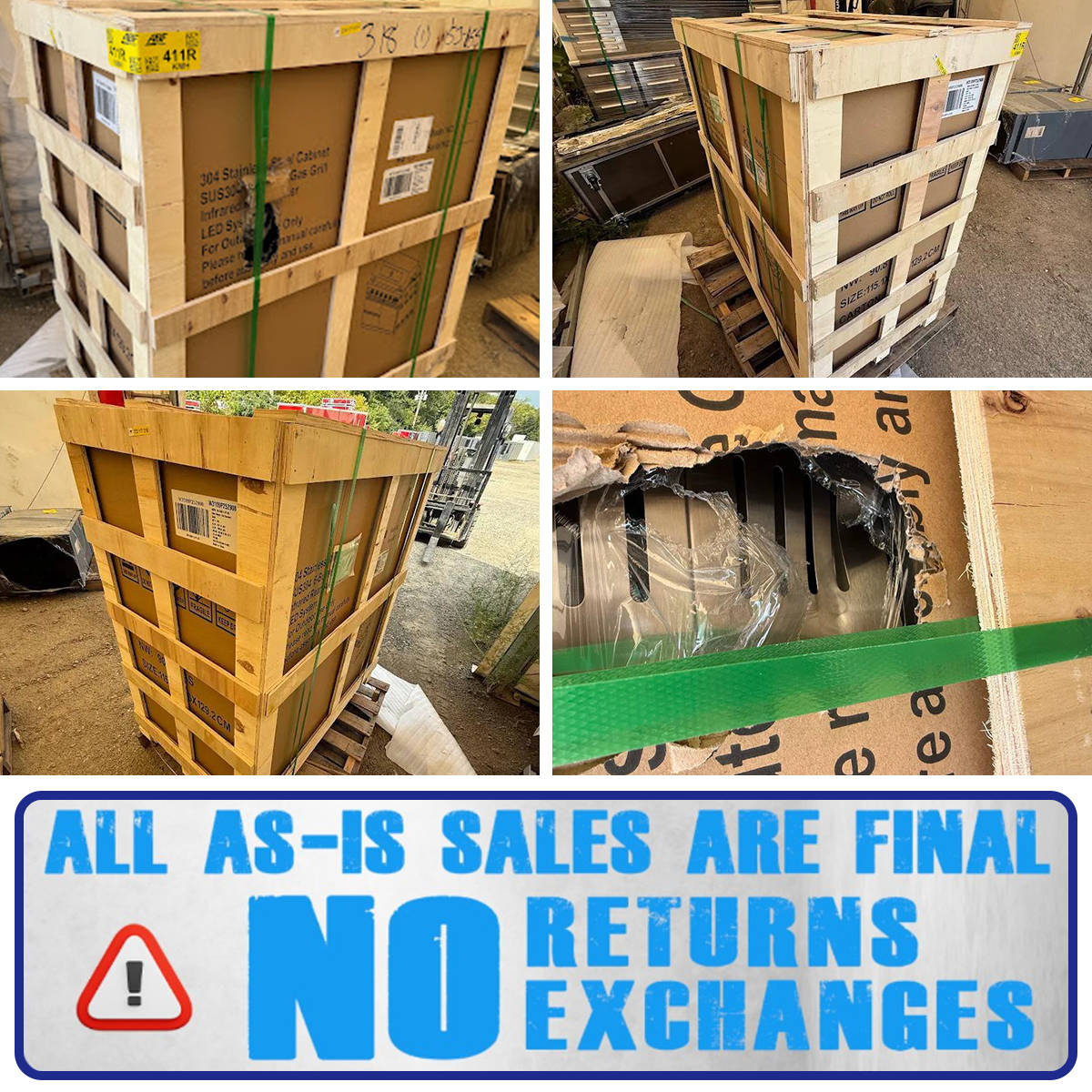 damaged outdoor kitchen grills pic