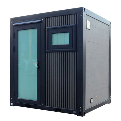 Deluxe Black Portable Toilet with Shower – Sliding Glass Door