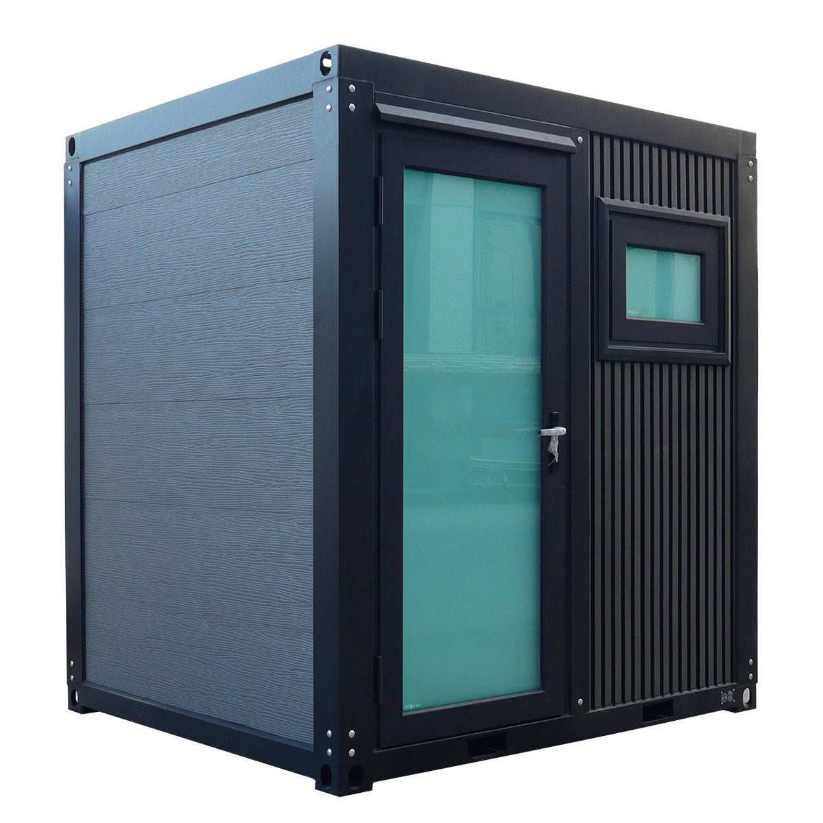 Deluxe Black Portable Toilet with Shower – Sliding Glass Door