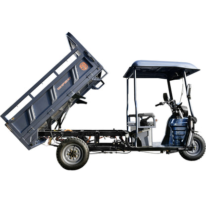 Electric Cargo Tricycle Truck with Canopy 1760lb Load Capacity, 60V 1500W Motor