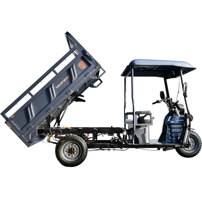 Electric Cargo Tricycle Truck with Canopy 1760lb Load Capacity, 60V 1500W Motor