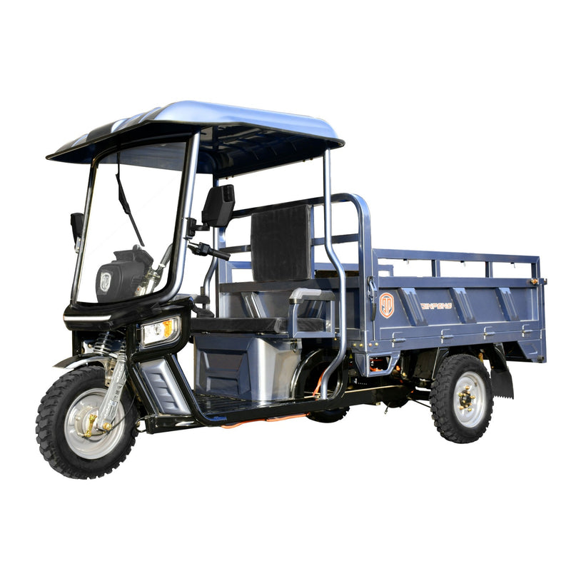 Electric Cargo Tricycle with Canopy 1760lb Load Capacity, 60V 1500W Motor