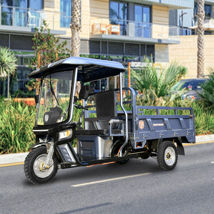 Electric Cargo Tricycle with Canopy 1760lb Load Capacity, 60V 1500W Motor