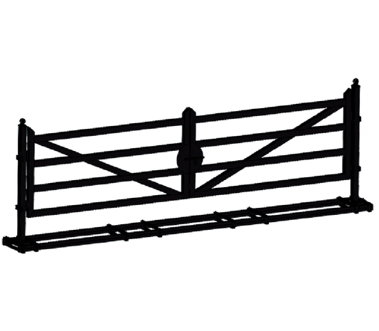 [BARGAIN]20ft Farm Metal Driveway Gate with Diagonal Tubes