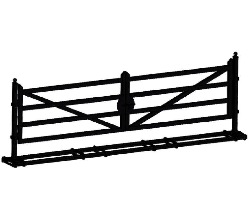 [BARGAIN]20ft Farm Metal Driveway Gate with Diagonal Tubes