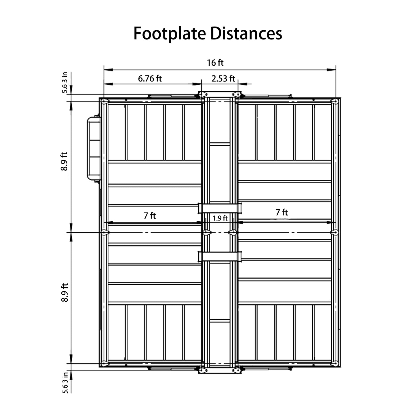 footplate distances for Prefeb house
