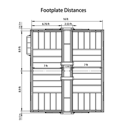 footplate distances for Prefeb house