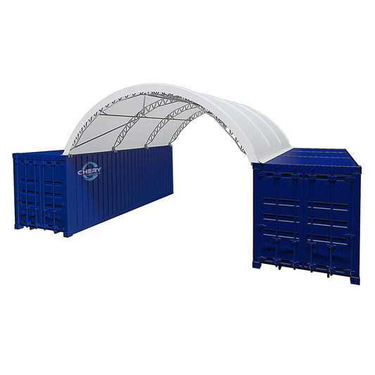 Fortified 20'x20' Double Truss Container Shelter