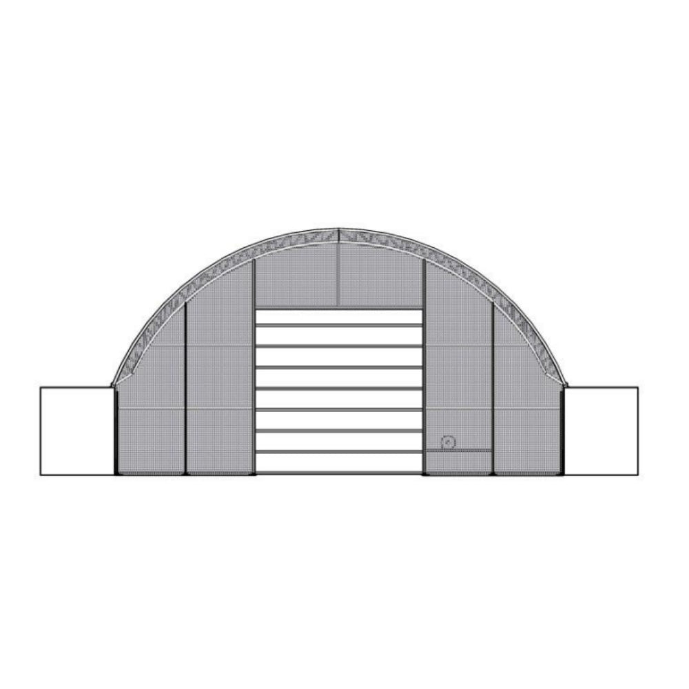 Front Panel with Winch Door for 50'x40'x17' Double Truss Container Shelter