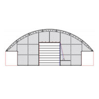 Arch-shaped sports enclosure with mesh design on a white background