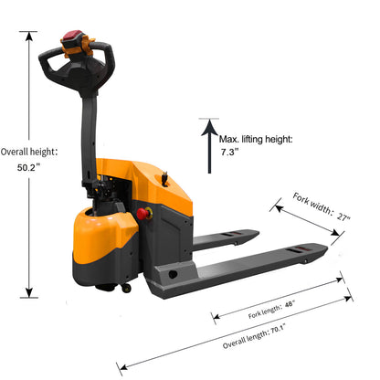 Electric Walkie Pallet Truck | 48" x 27" Forks | 4400 lbs. Capacity | TX Self-Pickup