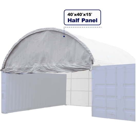 Half Panel with Frame for Container Shelter 40'x40'x15' , 22oz PVC