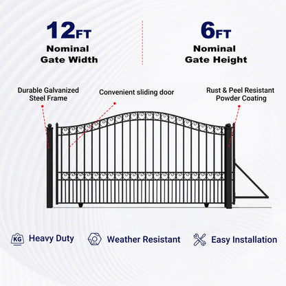 Aleko 12ft sliding driveway gate key features