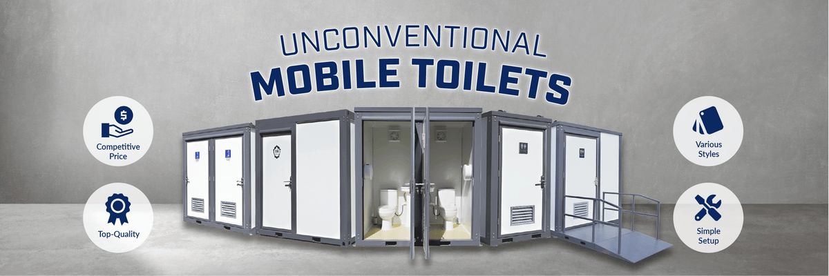 Mobile toilets display banner
