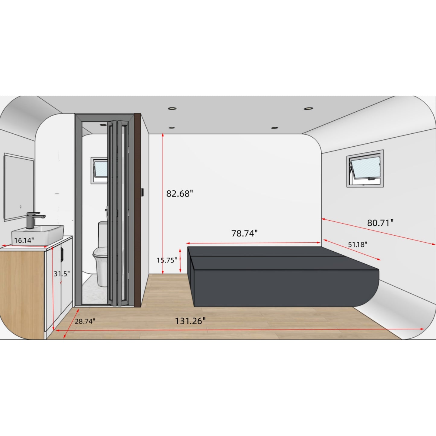 Outdoor Living and Working Tiny House 13ft