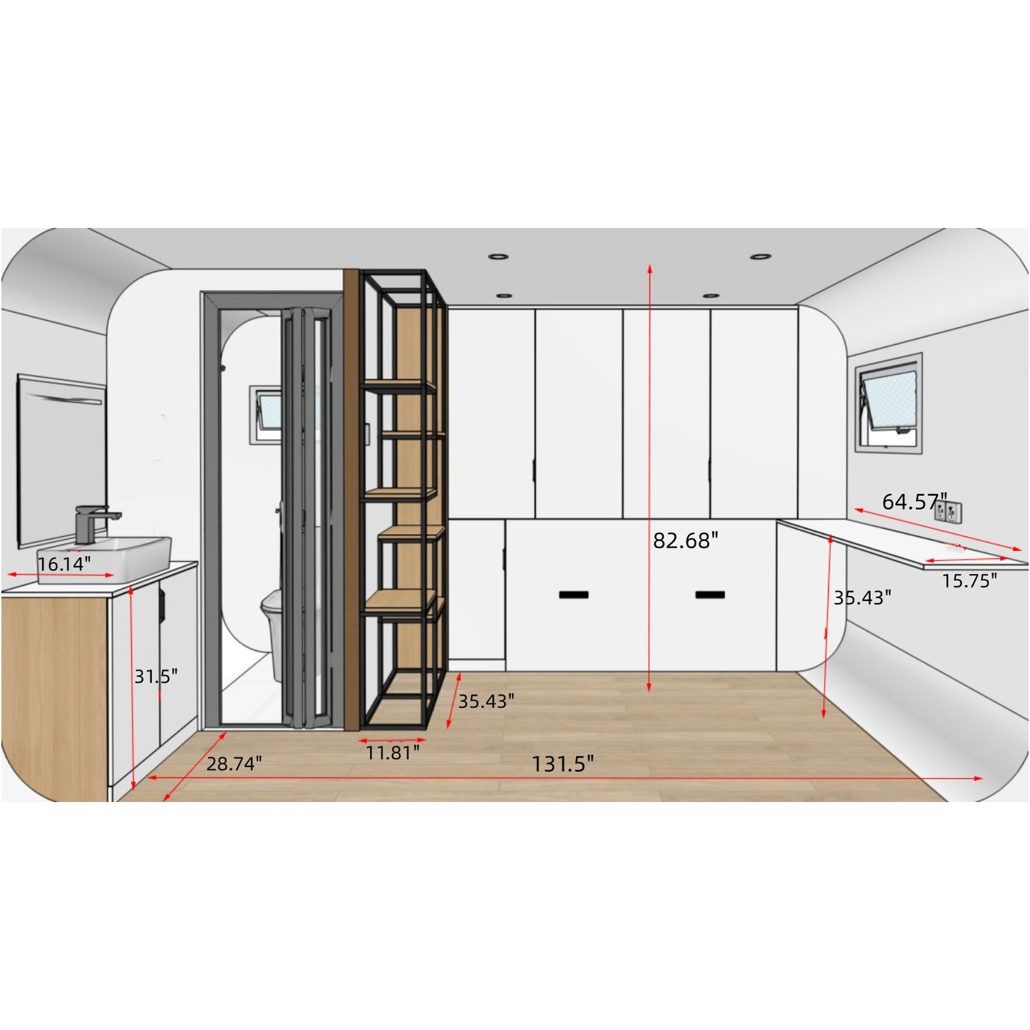 Outdoor Living and Working Tiny House 13ft