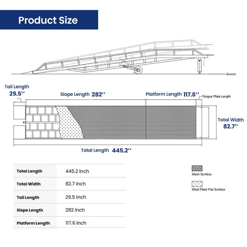 Portable Loading Dock Ramps Yard Ramp - 18,000 lb. Capacity