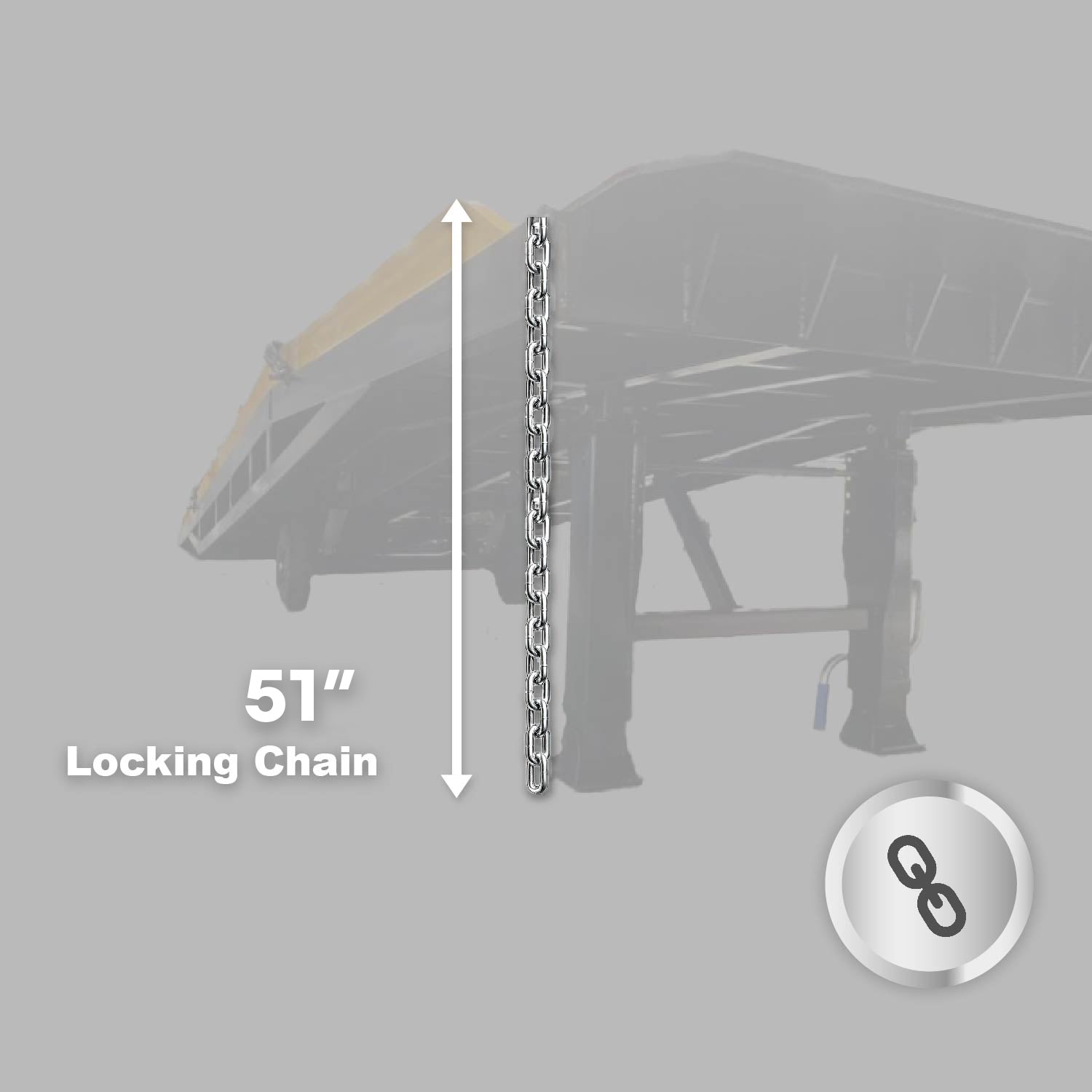 Portable Loading Dock Ramps Yard Ramp-Safety Locking Chain: 51"