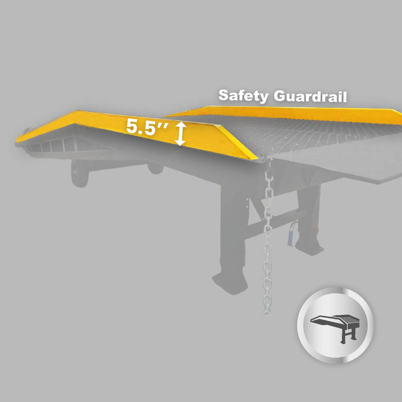 Portable Loading Dock Ramps Yard Ramp-Guard Rail Height 5.5inch