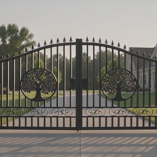 18' × 7' Heavy-Duty Tree Pattern Driveway Gate