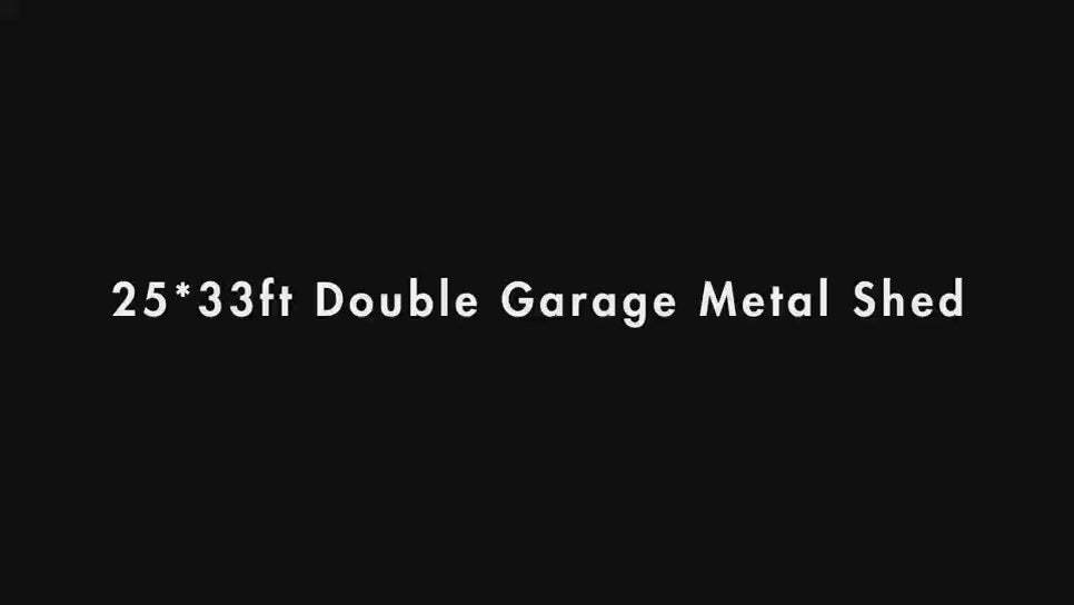 25' x 33' Double Garage Metal Shed with Side Entry Door