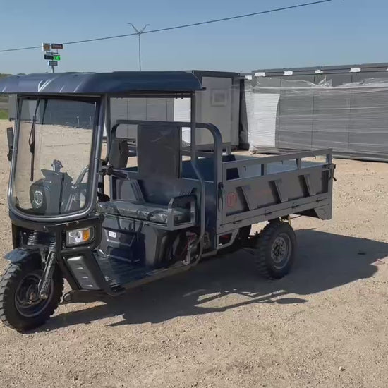 Electric Cargo Tricycle Truck with Canopy 1760lb Load Capacity, 60V 1500W Motor