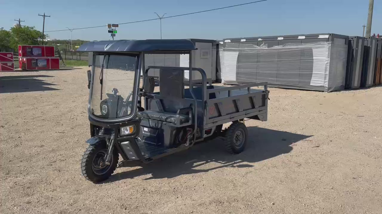 Electric Cargo Tricycle Truck with Canopy 1760lb Load Capacity, 60V 1500W Motor
