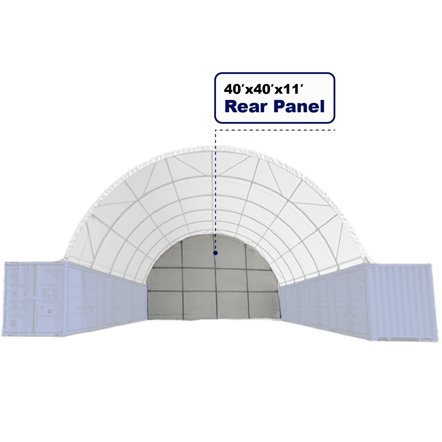 Rear Cover for Gold Mountain Shipping Container Canopy Shelter 40'x40 ...