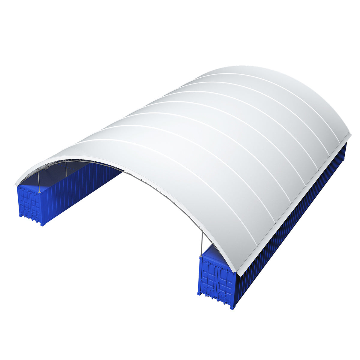 Reinforced 60'x80'x15' Double Truss Container Canopy Shelter