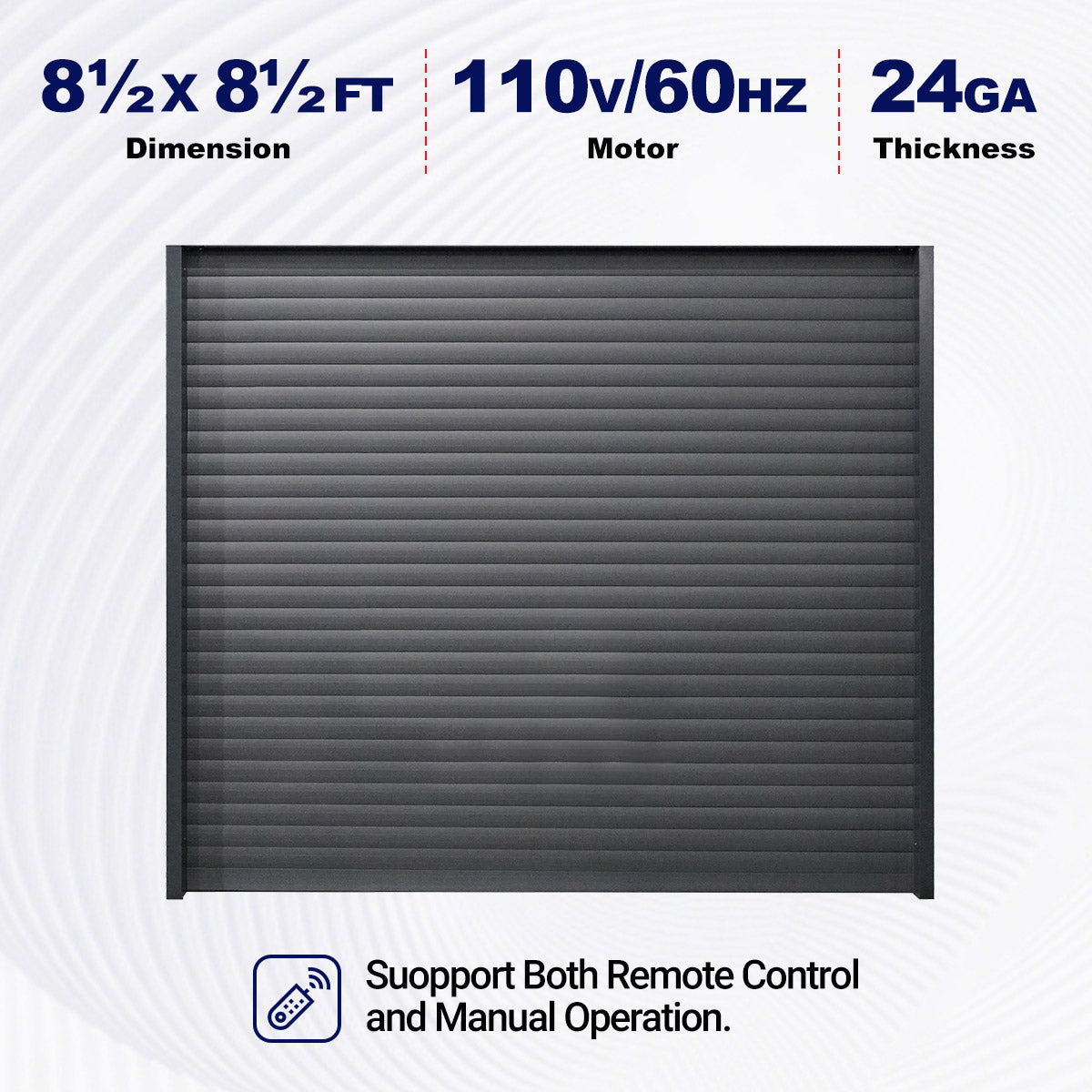 8 ½' x 8 ½' Electric Roller Shutter Door