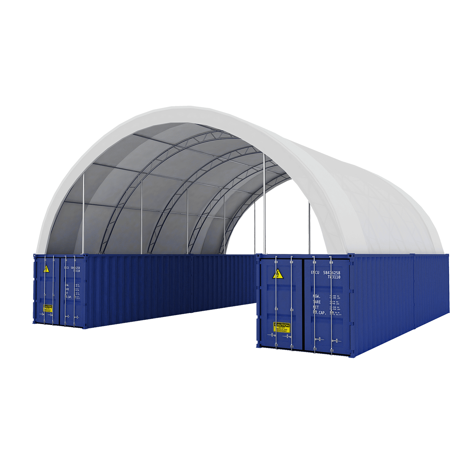 40'x40'x15' Double Truss Shipping Container Canopy Shelter, Outside ...