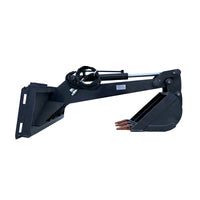 Black excavator arm on a white background