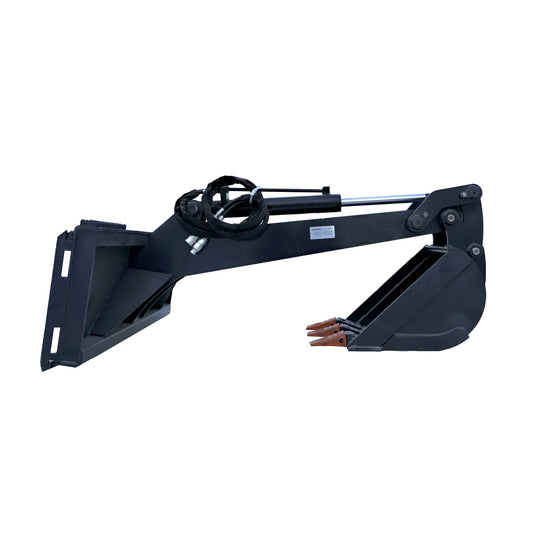 Black excavator arm on a white background