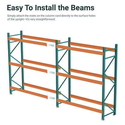 Teardrop Pallet Rack Starter Units, 96"W x 42"D x 192"H, 5000 lbs Shelf Cap