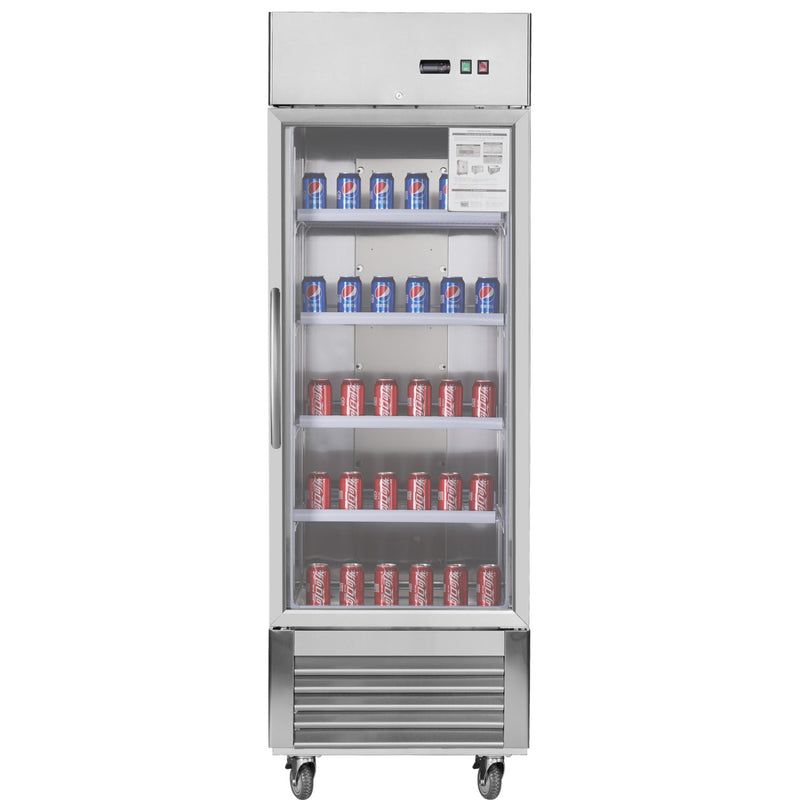 27"W Merchandiser Refrigerator Commercial Display Glass Door Refrigerator
