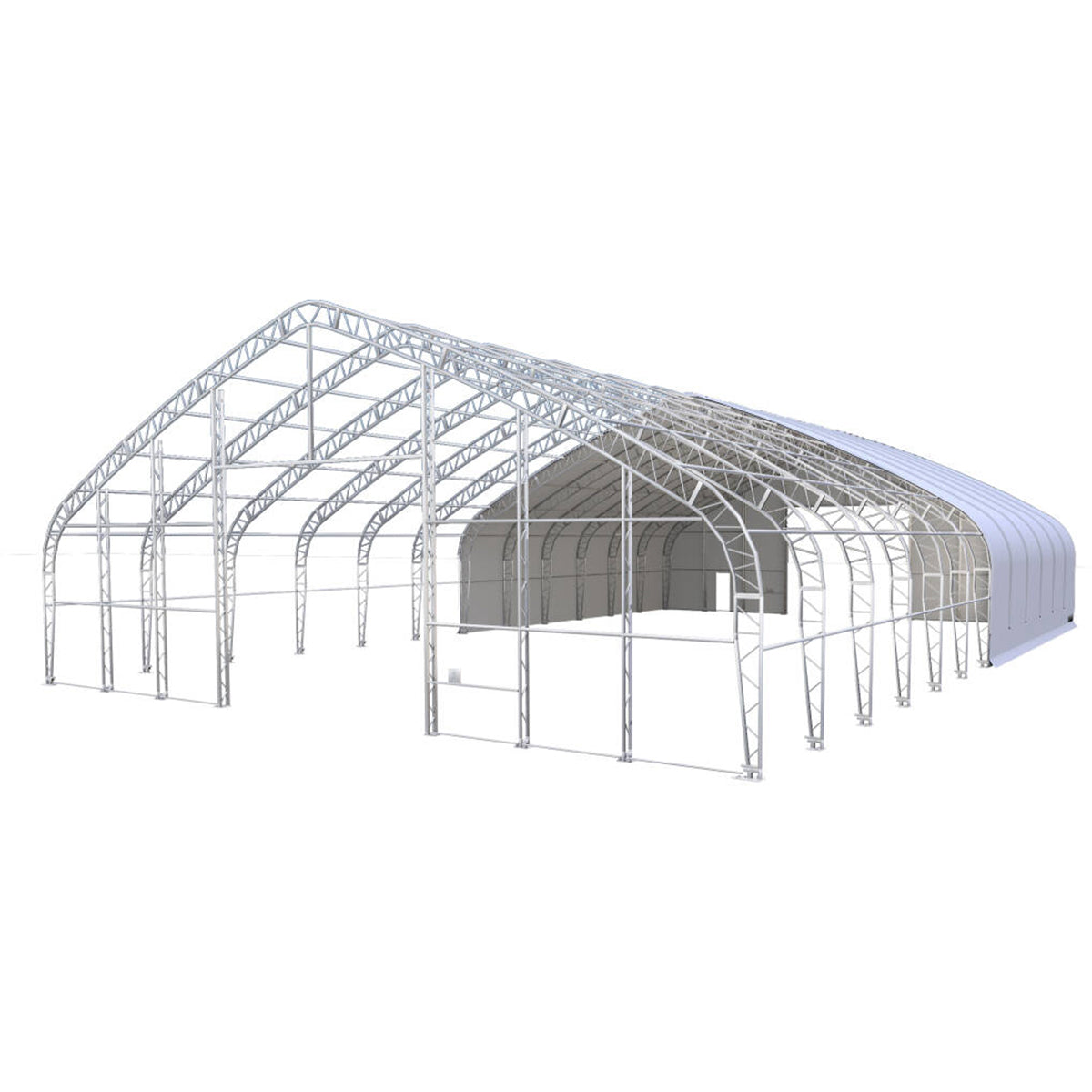 W60'xL120'xH25' Double Truss Storage Shelter