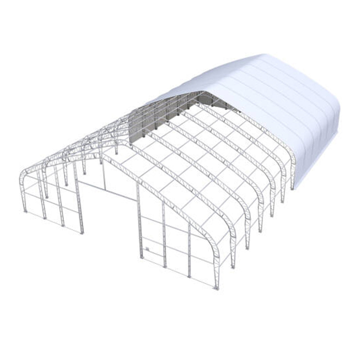 W60'xL120'xH25' Double Truss Storage Shelter