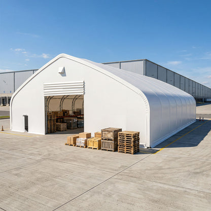 W60'xL120'xH25' Double Truss Storage Shelter