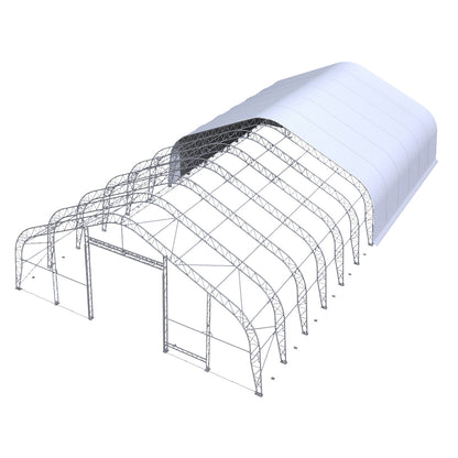 W60'xL120'xH27' Double Truss Storage Shelter, Reinforced Series