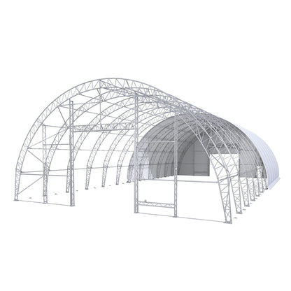 W60'xL120'xH30' Double Truss Storage Shelter, Reinforced Series