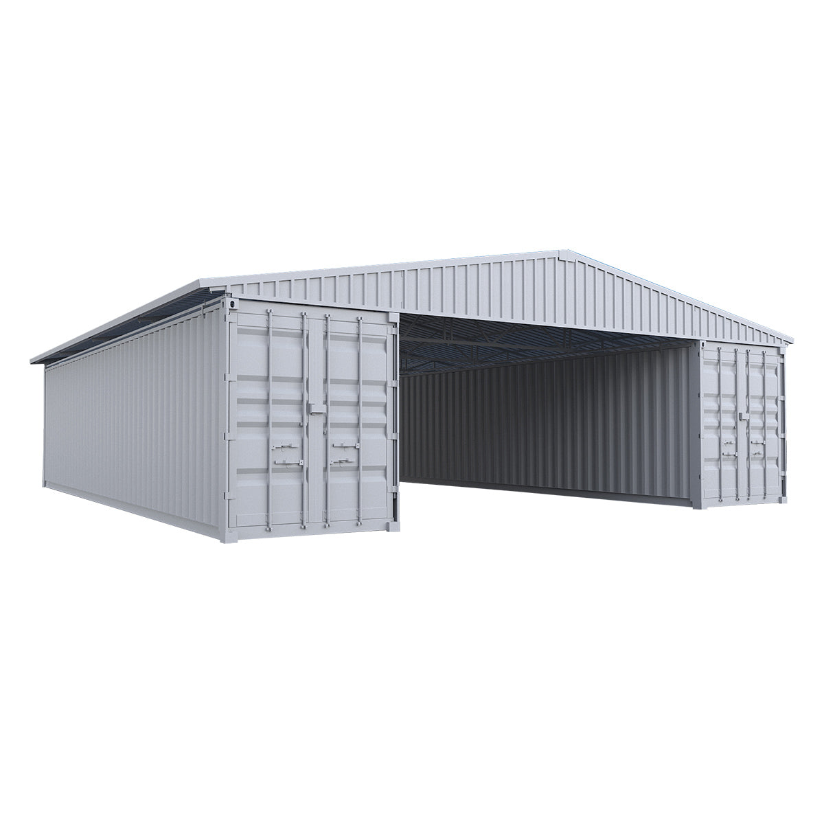 W60'xL40'xH9' Steel Shipping Container Roof Kit-1